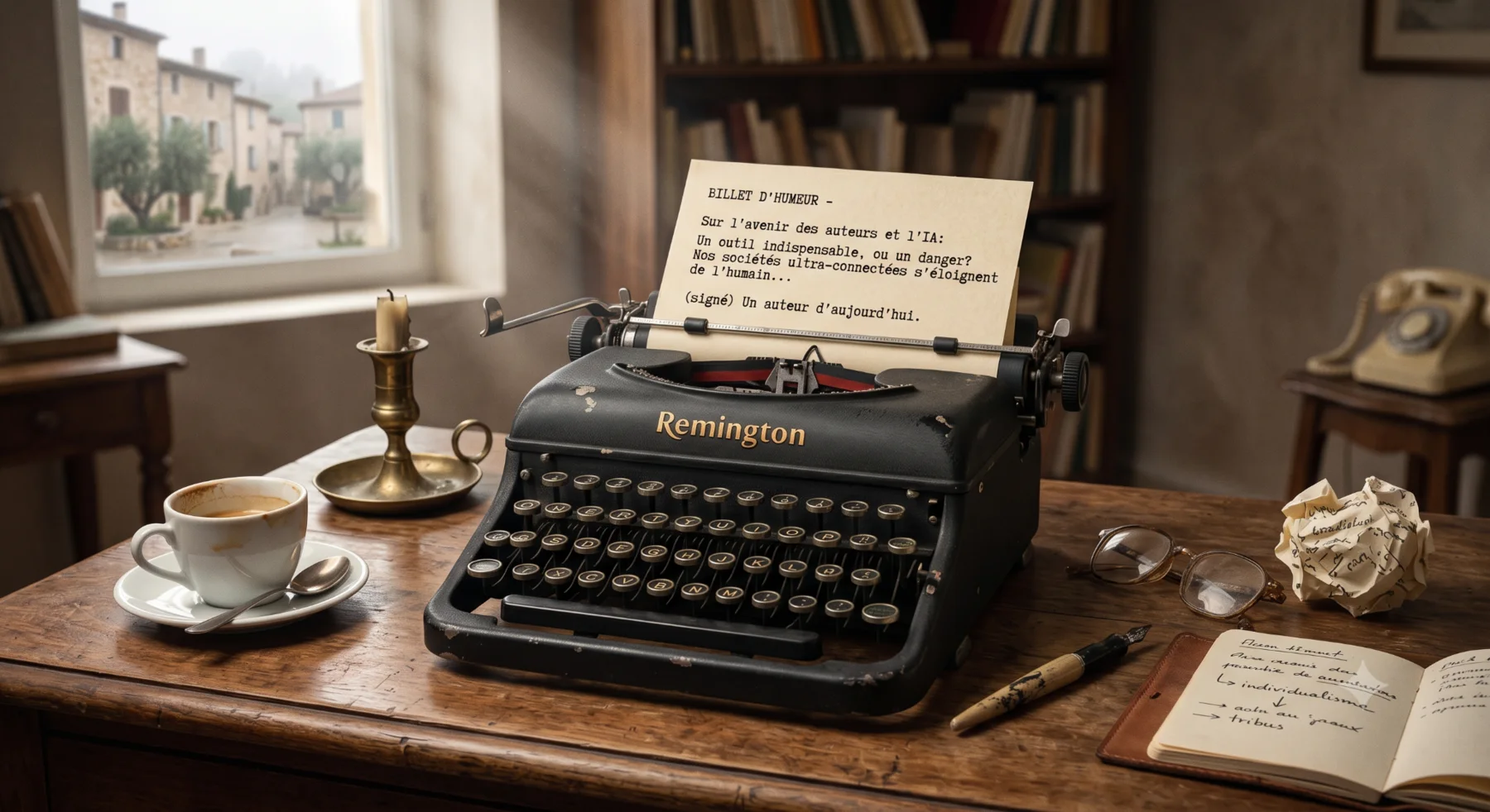 Entre la machine Remington d'hier et l'intelligence artificielle d'aujourd'hui, le métier d'auteur traverse une révolution sans précédent.